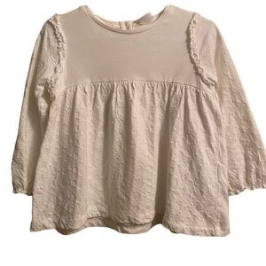 ❄️Zara baby white floral embroidered blouse size 2/3